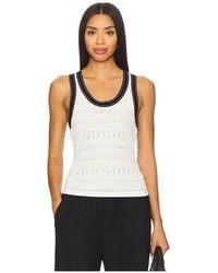 Autumn Cashmere - Pointelle Racer Back Tank Top With Saddle Stitching - Lyst