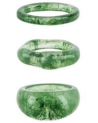 8 Other Reasons Jade Colored Ring Set - Green