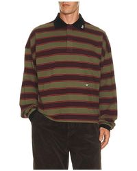 Rhude - Fontaine Striped Long Sleeve Polo Shirt - Lyst