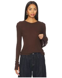 Michael Lauren - Axl Long Sleeve Crop Fitted Top - Lyst