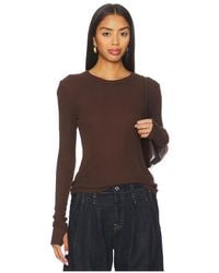 Michael Lauren - Axl Long Sleeve Crop Fitted Top - Lyst