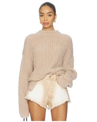 LAPOINTE - PULL OVERSIZED CREW NECK en Beige - Lyst