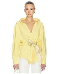 Area - Satin Knot Oxford Shirt - Lyst