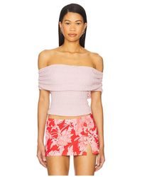 Astr - Top De Punto Texturizado Con Hombros Descubiertos. En Color Rubor Talla En - Lyst