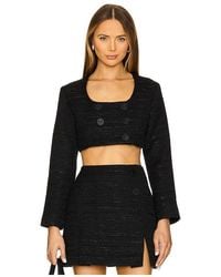 Matthew Bruch - Top Corto Con Detalle De Botones En Color Negro Talla En - Lyst
