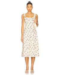 WeWoreWhat - Vestido Midi Plisado Con Corsé En Color Crema Talla (También En 2, 4, 6) - Lyst