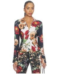 Alice + Olivia - Freya Fitted Nipped Waist Button Down Top - Lyst