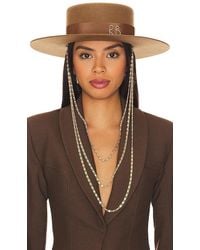 Ruslan Baginskiy - Monogram Embellished Canotier Hat - Lyst