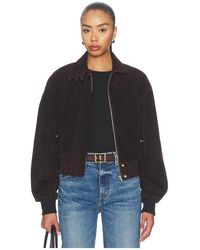 SAU LEE - Ronan Suede Bomber Jacket - Lyst