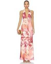 Seven Wonders - Kaeli Tie Front Halter Maxi Dress - Lyst