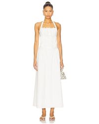 chinese dress ladies BRIELLE Solid Sleeveless Backless Waist-Cinching Ruched Slip Maxi Dress main image 0