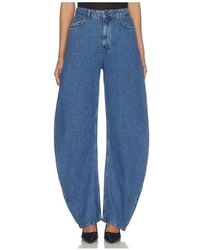 ROTATE BIRGER CHRISTENSEN - Draped Barrel Leg Jeans - Lyst