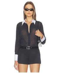 L'Agence - Sona Polplin Collar Blouse - Lyst