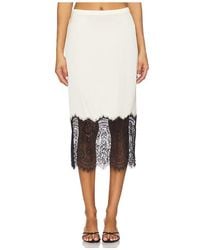 GOOD AMERICAN - Satin Lace Slip Midi Skirt - Lyst
