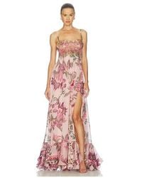 PATBO - Boho Printed Flowing Slip Gown - Lyst