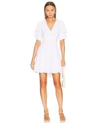 1.STATE - Tiered Bubble Sleeve Dress In White. Size S, Xxs. - Lyst