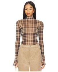 Enza Costa - Mesh Long Sleeve Turtleneck Top - Lyst