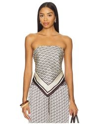 Shona Joy - Monogram Silk Scarf Top - Lyst