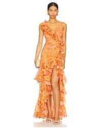 PATBO - Vestido Con Vuelo Myosotis En Color Naranja Talla En - Lyst