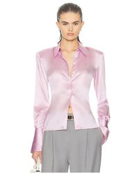 Helsa - Hemd He Silk Charmeuse - Lyst
