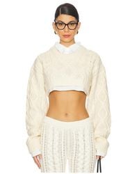 Lioness - Detachable Collar Cropped Knit Top - Lyst