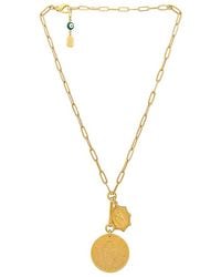 Elizabeth Cole - St. Christopher Necklace In Metallic Gold. - Lyst