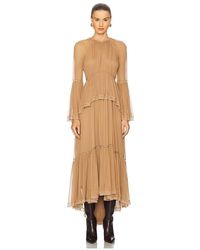 Zimmermann - Vestido Peplum Con Vuelo En Color Marrón Talla (También En 1/S) - Lyst