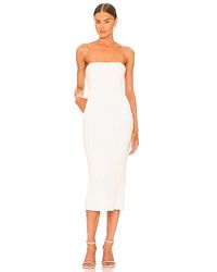 LAQUAN SMITH - Strapless Midi Dress With Pockets - Lyst