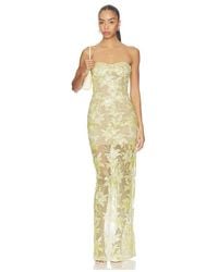 Bronx and Banco - Daffodil Sequin Dahlia Strapless Maxi Dress - Lyst