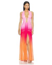 Runaway the Label - Adrianna Plunge Ruched Maxi Dress - Lyst