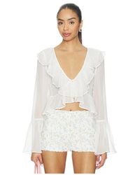 For Love & Lemons - Lila Flare Top en White - Lyst