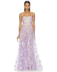 Bronx and Banco - Midnight Embroidered Floral Gown - Lyst