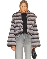 Adrienne Landau - Faux Fur Chinchilla Jacket - Lyst