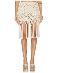 Balmain - Crochet Cotton Knit Skirt - Lyst
