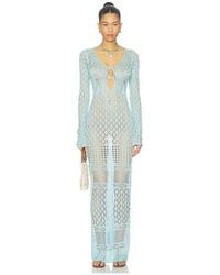 SNDY'S - Long Sleeve Crochet Maxi Dress - Lyst