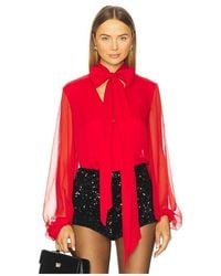 Bardot - Solace Tie Front Blouse En Color Rojo Talla (También En 4, 6) - Lyst