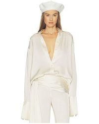 Helsa - The Relaxed Satin Shirt - Lyst