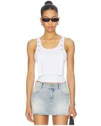 MSGM - Top Sin Mangas En Color Blanco Talla (También En Xs, S, M) - Lyst