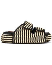 Simon Miller - Stripe Raffia Cro Slide - Lyst