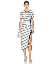 Jonathan Simkhai - Shanna Short Sleeve Midi Dress En Color Blanco Talla En - Lyst