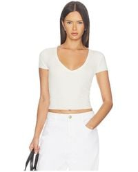 ÉTERNE - Short Sleeve V-Neck Baby Tee - Lyst
