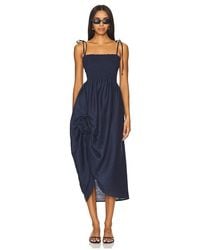 Sleeper - Atlanta Linen Strap Dress With Rose Detail - Lyst