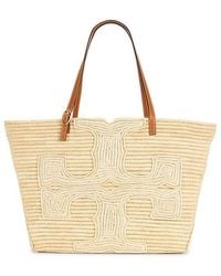 Tory Burch - Ella Structured Straw Large Tote - Lyst