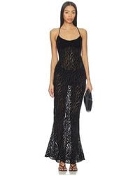 GUIZIO - Burnout Velvet Maxi Dress - Lyst