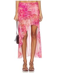 Runaway the Label - Emery Midi Flounce Skirt - Lyst