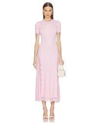Self-Portrait - Knit Lace Insert Midi Dress - Lyst