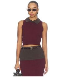 Matthew Bruch - Combo Collar Cropped Tank Top - Lyst