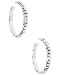 Area - Large Crystal Hoop Earrings - Lyst