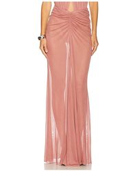LAPOINTE - Mesh Ruched Maxi Skirt - Lyst