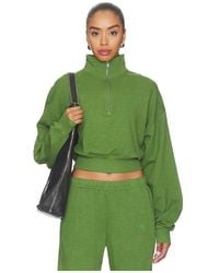 ÉTERNE - Cropped Half-Zip Sweatshirt - Lyst
